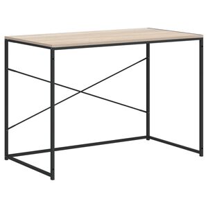 vidaXL Computertisch Schwarz und Eiche-Optik 110x60x70cm Holzwerkstoff