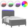 vidaXL Boxspringbett Hellgrau und Wei&szlig; 193 x 144 x 128 cm Cordstoff