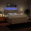 vidaXL Boxspringbett mit Matratze Creme 180x200 cm Stoff