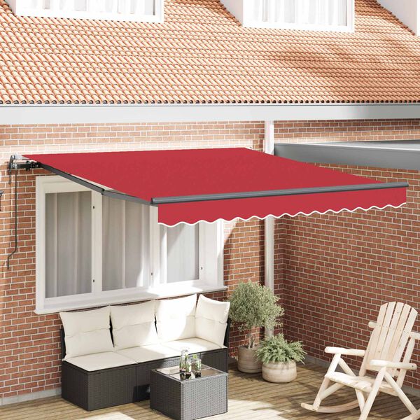 vidaXL Einziehbare Markise Rot 300 x 250 cm Stoff und Aluminium