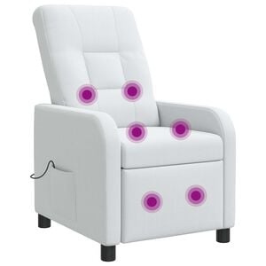 vidaXL Massage Relaxsessel Wei&szlig; Stoff