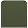 vidaXL Pflanzgefäß Olivgrün 80x80x80 cm Stahl