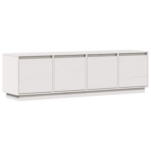 vidaXL TV-Schrank Wei&szlig; 156x37x45 cm Massivholz Kiefer