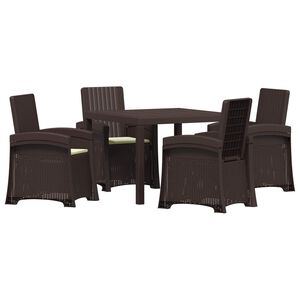 vidaXL Garten Essgruppe 5 stk. Braun und Creme PP
