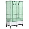 vidaXL Gartenplanter mit Gew&auml;chshausabdeckung und R&auml;dern 2 Stk. Wei&szlig;