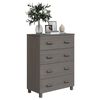 vidaXL Sideboard HAMAR Hellgrau 79x40x103,5 cm Massivholz Kiefer