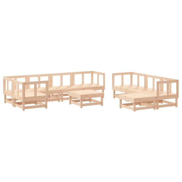 vidaXL 10-tlg. Garten-Lounge-Set Massivholz Kiefer