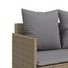 vidaXL 5-tlg. Garten-Sofagarnitur mit Kissen Beige Poly Rattan