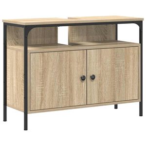vidaXL Waschbeckenschrank mit T&uuml;r Braun 80 x 30 x 60 cm Holzwerkstoff