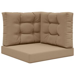 vidaXL Sofakissen f&uuml;r drau&szlig;en 3 pcs Taupe Polyester