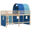 vidaXL Kinderhochbett mit Tunnel Blau 90x200 cm Massivholz Kiefer