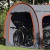 vidaXL Fahrradgarage mit Dach Grau und Orange 218 x 156 x 180 cm