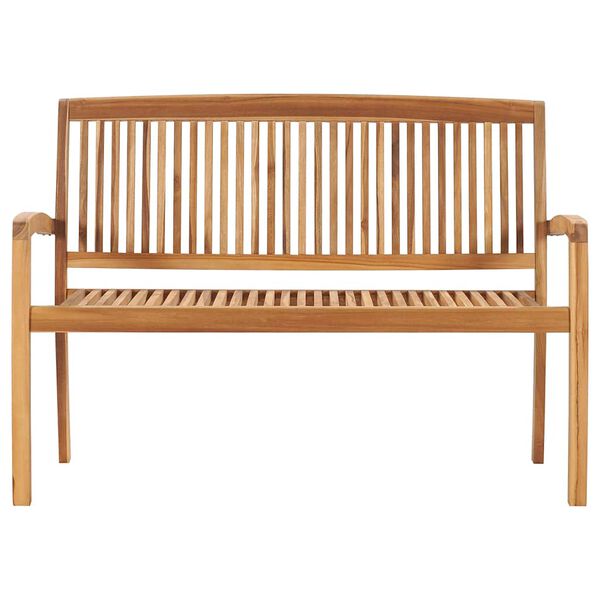 vidaXL Stapelbare Gartenbank mit Auflage 128,5 cm Massivholz Teak
