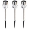 HI Solar LED Garten-Wegeleuchten 3 Stk. Kristall