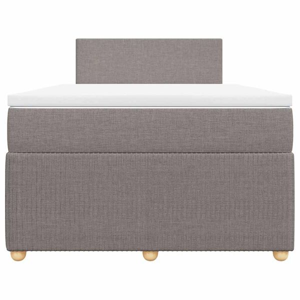 vidaXL Boxspringbett mit Matratze Taupe 120x200 cm Stoff