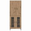 vidaXL Highboard 2 pcs Altholz Engineered Wood und Glas