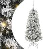 vidaXL K&uuml;nstlicher klappbarer Weihnachtsbaum Gr&uuml;n und Wei&szlig; 150 cm