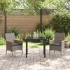 vidaXL Garten Essgruppe mit Kissen 3 pcs Grau Poly-Rattan