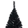 vidaXL K&uuml;nstlicher vorbeleuchteter Weihnachtsbaum Schwarz 210 cm PVC
