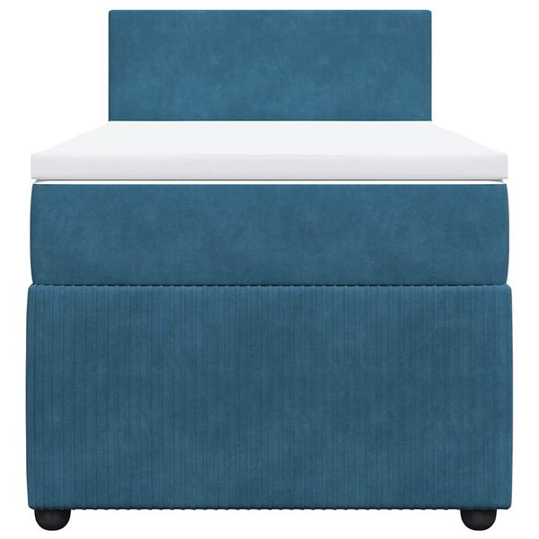 vidaXL Boxspringbett mit Matratze Blau 80x200 cm Samt