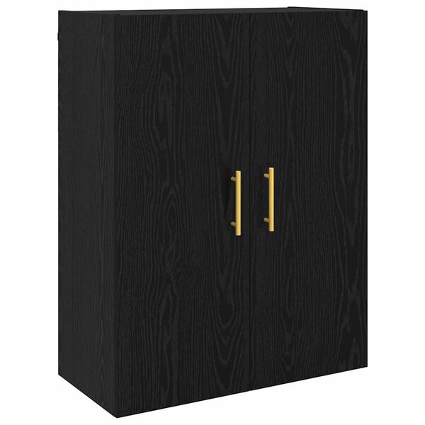 vidaXL Wandschrank Wandmontiert Schwarz Eichen-Optik 69,5 x 34 x 90 cm