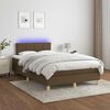vidaXL Boxspringbett mit Matratze & LED Dunkelbraun 120x190 cm Stoff