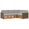 vidaXL Outdoor-Sofagarnitur mit Kissen 4 pcs Nat&uuml;rlich und Hellgrau
