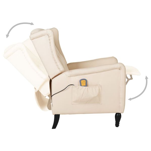 vidaXL Massagesessel Creme Stoff