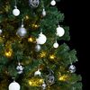 vidaXL K&uuml;nstlicher Weihnachtsbaum Klappbar 300 LEDs & Kugeln 240 cm