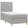 vidaXL Boxspringbett mit Matratze & LED Hellgrau 90x200 cm Stoff