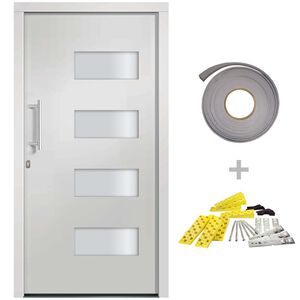 vidaXL Haust&uuml;r Aluminium und PVC Wei&szlig; 100x200 cm