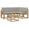 vidaXL Outdoor-Sofagarnitur mit Kissen 5 pcs Wei&szlig; und Hellgrau