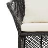 vidaXL 2-tlg. Garten-Lounge-Set mit Kissen Schwarz Poly Rattan