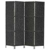 vidaXL 4-teiliger Paravent Schwarz 154&times;160 cm Wasserhyazinthe