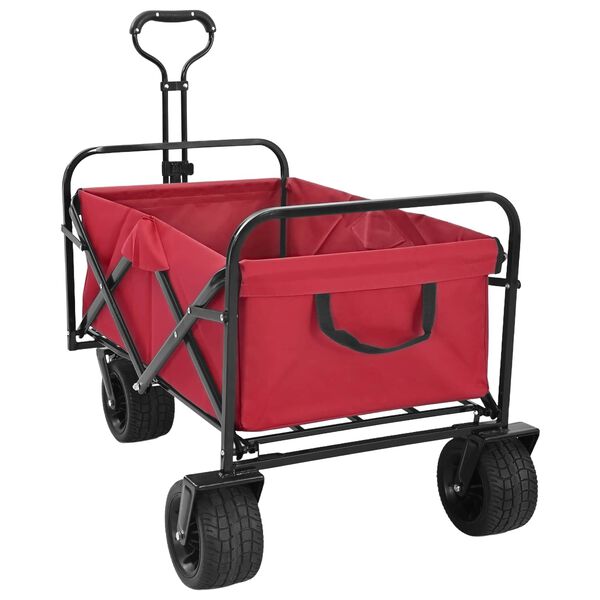 vidaXL Klapp-Handwagen Rot 89 x 63 x 96 cm Stahl und Oxford-Stoff