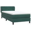 vidaXL Boxspringbett mit Matratze Dunkelgr&uuml;n 90x220 cm Samt