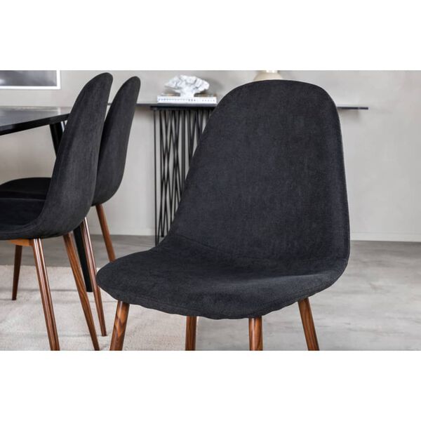 Venture Home Esszimmerst&uuml;hle 2 Stk. Polar Polyester Schwarz und Natur