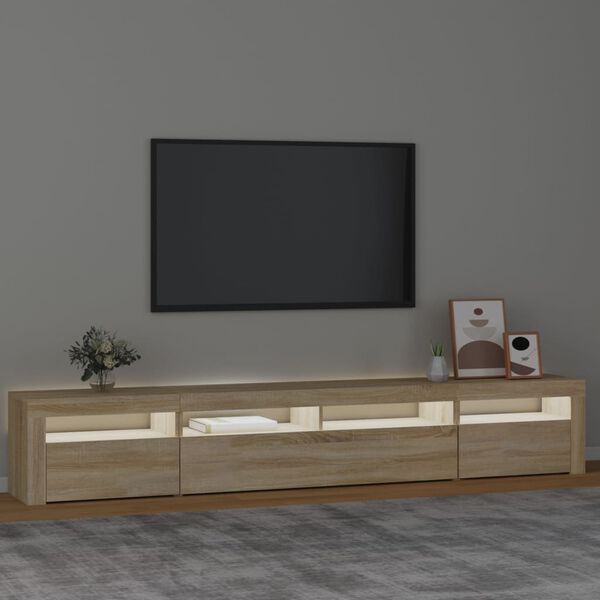 vidaXL TV-Schrank mit LED-Leuchten Sonoma-Eiche 240x35x40 cm