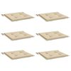 vidaXL Gartenstuhl-Kissen 6 Stk. Beige 50x50x4 cm Oxford-Gewebe