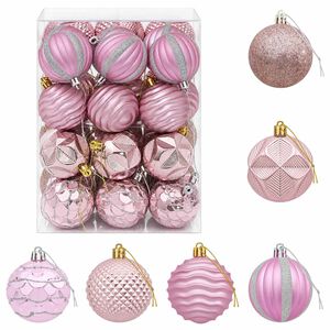 vidaXL Weihnachtskugelset 36 stk. Rosa Durchmesser 6 cm Polystyrol