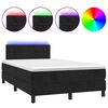 vidaXL Boxspringbett mit Matratze & LED Schwarz 120x190 cm Samt
