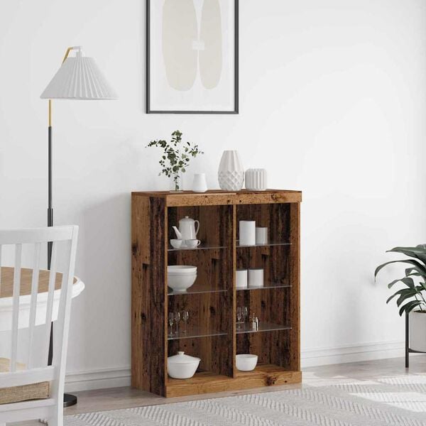 vidaXL LED-Sideboard Altholz 41 x 37 x 100 cm Holzwerkstoff