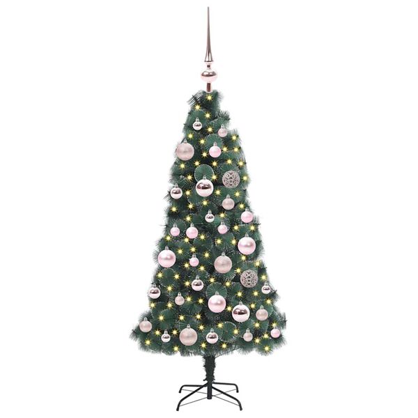 vidaXL Künstlicher vorbeleuchteter Weihnachtsbaum mit Kugelset 120 cm