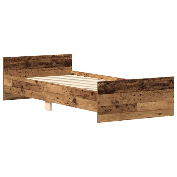 vidaXL Bettgestell ohne Matratze Altholz-Optik 90x190cm Holzwerkstoff