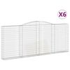 vidaXL Gabionen mit Hochbogen 6 Stk. 400x30x160/180cm Verzinktes Eisen
