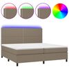 vidaXL Boxspringbett mit Matratze & LED Taupe 200x200 cm Stoff