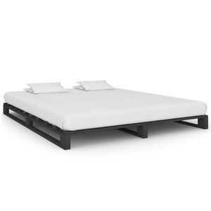 vidaXL Palettenbett Grau Massivholz Kiefer 180&times;200 cm