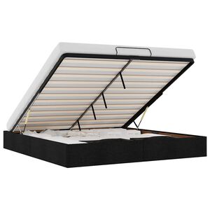 vidaXL Ottoman-Bett ohne Matratze Schwarz 200x200 cm Stoff