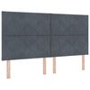 vidaXL LED Boxspringbett mit Kopfteil Dunkelgrau 180 x 200 cm Samt