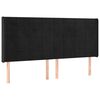 vidaXL Kopfteil mit Ohren Schwarz 203x16x118/128 cm Samt